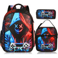 Boys Backpack With Lunch Box And Pencil Case, 3Pcs Gamer Backpack For Boys Teens, 17 Inch Large Capacity