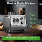 H-Duka 1800W Blender For Smoothies, 70Oz Pitcher & 20Oz Grinder, 28000 Rpm High Speed Countertop Blender For Kitchen For Ice Crushing, Frozen Fruits & Nut Butter, 1-5 Min Timer, Multiple Speeds