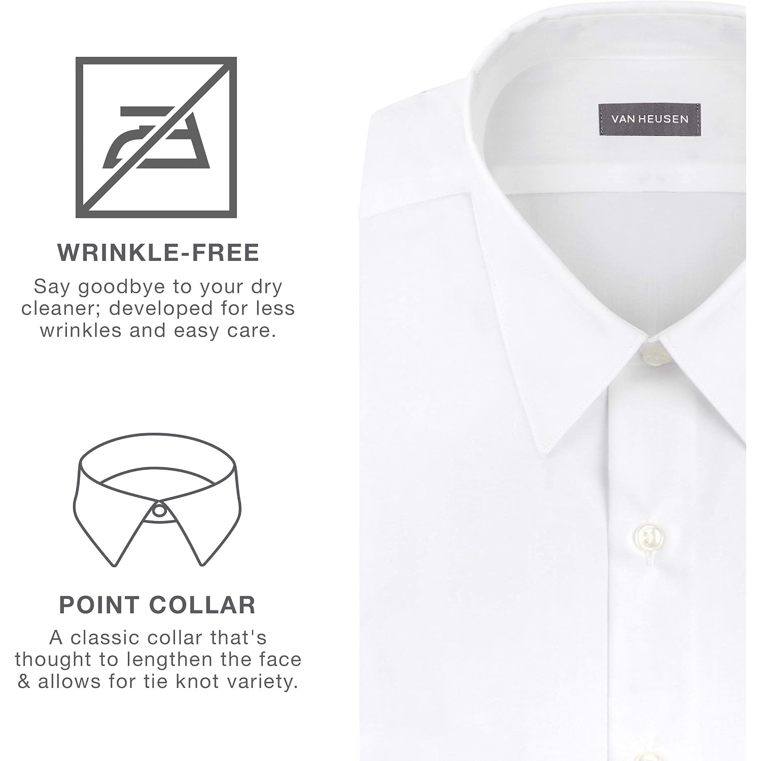 Van Heusen Men'S Big Fit Poplin Dress Shirt (Big & Tall)