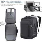 Tsa Flight Approved Laptop Backpack, 50L Expandable Carry On Backpack