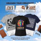 Bulk Custom T Shirts With Your Text Logo Photo, Personalized T Shirt For Men Women Black Cotton T-Shirts Custom Gifts