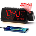 Projection Alarm Clock With 180° Ceiling Projector & Digital Display | 5-Level Dimmer, Dual Alarms, Night Light, Temp & Humidity Display, Weekday/Weekend Mode, Dst, Snooze Function For Bedroom