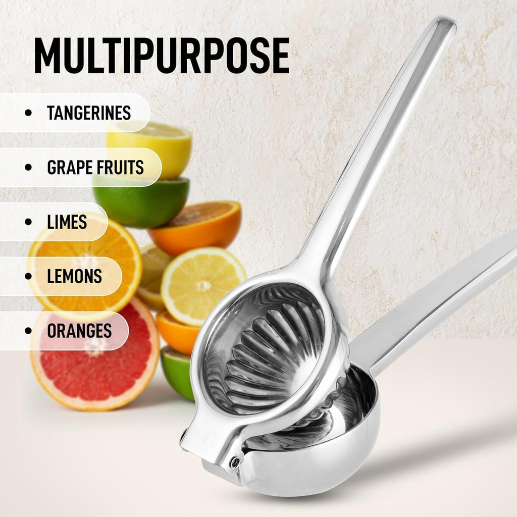 Lemon Squeezer Stainless Steel With Premium Quality Heavy Duty Solid Metal Squeezer Bowl - Large Manual Citrus Press Juicer And Lime Squeezer Stainless Steel - By Zulay Kitchen