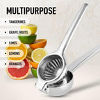 Lemon Squeezer Stainless Steel With Premium Quality Heavy Duty Solid Metal Squeezer Bowl - Large Manual Citrus Press Juicer And Lime Squeezer Stainless Steel - By Zulay Kitchen