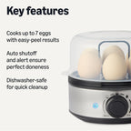 Amazon Basics Electric Egg Cooker for Hard-Boiled Eggs with Auto Shutoff, Dishwasher-Safe Parts, 7-Egg Capacity, BPA Free, Black