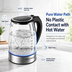 Megawise Electric Glass Kettle With Auto Shut-Off (1.8L)