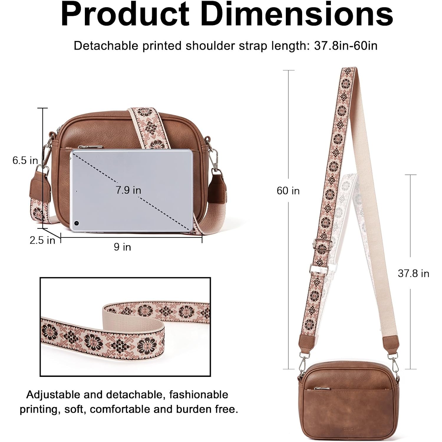 Cluci Crossbody Bags For Women Crossbody Purses For Women Cross Body Bag Crossbody Purse With Adjustable Wide Strap