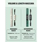 Sheglam 2 In 1 Black Volume And Length Waterproof Mascara Long Lasting Dual-Ended Tubing Eye Makeup