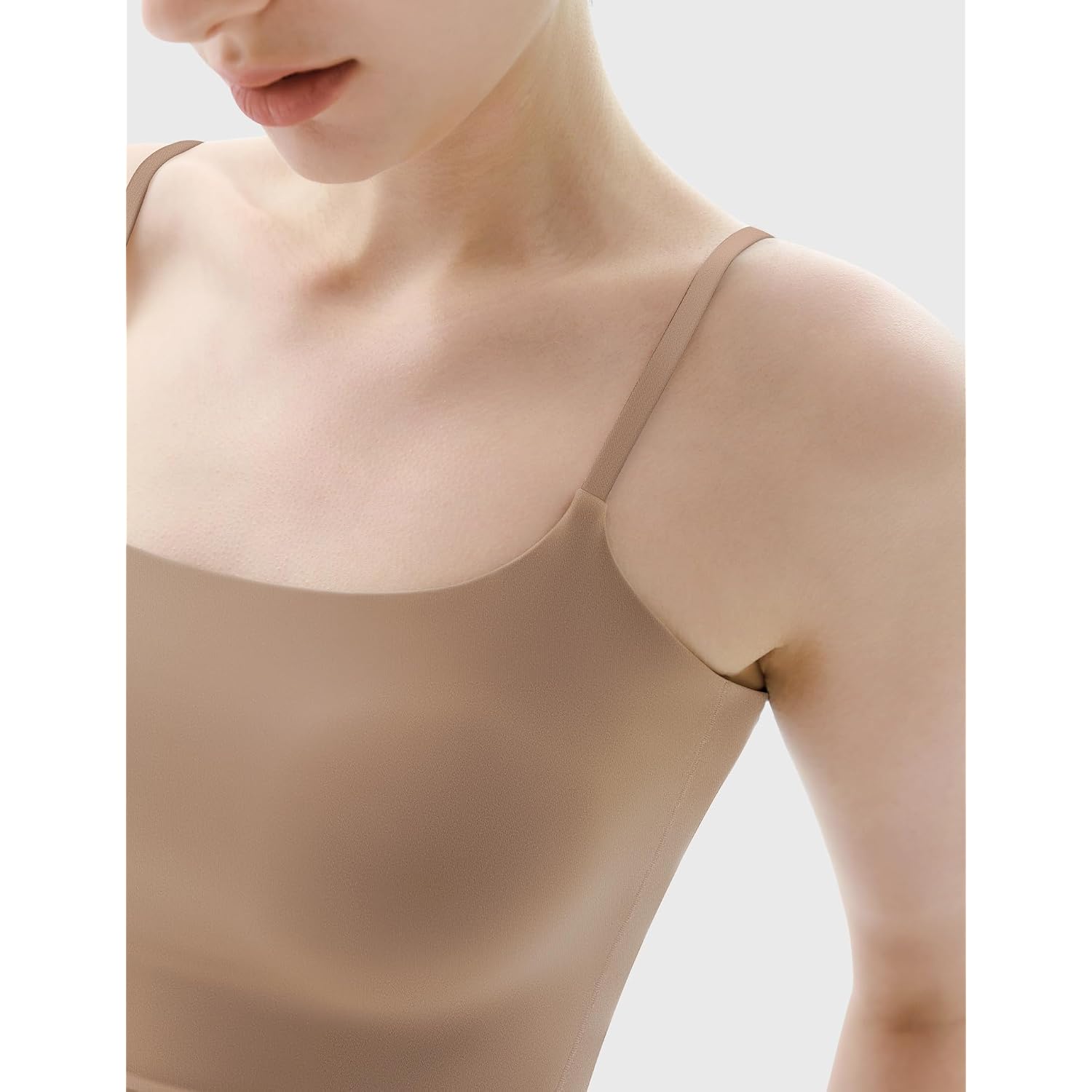 PUMIEY Women's Square Neck Tank Top Adjustable Spaghetti Straps Sleeveless Basic Tops Sharp Collection