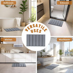 Luxspire Stone Bath Mat Foldable, Quick Drying Diatomaceous Earth Bath Mat For Bathroom, Large Bathroom Rug With Non-Slip Rubber Base, Easy Clean Accessories Outside Shower, 24 X 16 In, Dark Gray