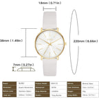 BUREI Women Wrist Watches Large Face Fashion Minimalist Analog Leather Quartz Waterproof Watches for Women, Mothers Day Gifts for Mom