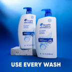 Head & Shoulders Anti-Dandruff Shampoo With 1% Pyrithione Zinc, Classic Clean Shampoo Twin Pack, Daily Use, Flake Control, Scalp Care, Color-Safe, Deep Clean, 32.1 Fl Oz Each