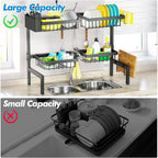 Snslxh 4 Baskets 2-Tier Over The Sink Dish Drying Rack, 26.57"-35", Large Sink Rack For Kitchen, Extensible And Adjustable, Saving Kitchen Space