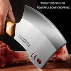 Meat Bone Cleaver Knife For Meat Cutting, Handmade Heavy Duty Butcher Axes, Hand Forged Full Tang Chopper For Home Kitchen Outdoor Bbq Camping Birthday Christmas Mother Father Gifts Idea Men