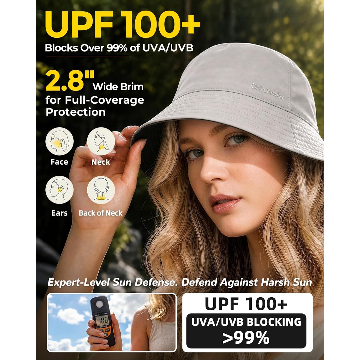 Cooling Bucket Hat For Women Men,Lightweight Wide Brim Sun Hat For Beach,Golf, Fishing,Moisture-Wicking&Foldable