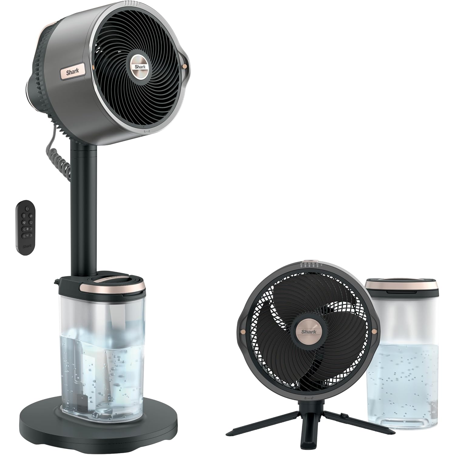 Shark Flexbreeze Pro Mist Fan, Indoor & Outdoor Oscillating Cooling Fan With Misting For Home & Patio, Floor & Tabletop, Portable Cordless & Corded, 24Hr Battery, Remote, Charcoal Grey, Fa302