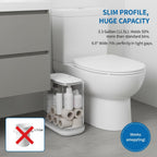 Dog Proof Trash Can With Lid, 3.3 Gallon Slim Bathroom Garbage Bin With Inner Bucket, Fits Standard 4 Gallon Bags, Odor Sealing Diaper Pail For Nursery, Modern White Waste Basket, 6.9" Wide