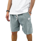 Plepan Mens Corduroy Shorts Casual Elastic Waist Drawstring Summer Beach Shorts