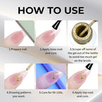 Hema Free Metallic Mirror Painting Gel Nail Polish, Glitter Silver & Gold Metal Painted Drawing Gel with Brush Chrome Gel Polish 2pcs 6ml Set 3D Effect Curing Requires Home Nail Art DIY