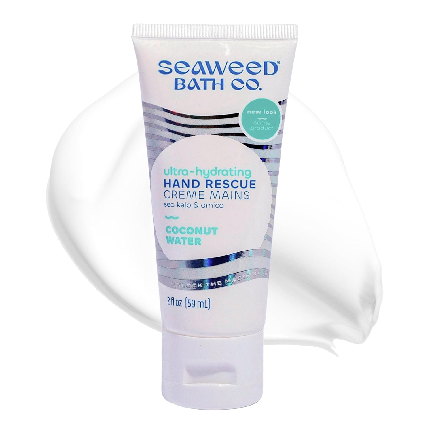 Seaweed Bath Co. Ultra-Hydrating Hand Rescue Moisturizing Cream - Coconut Water Scent - Sustainably Harvested Seaweed, Sea Kelp, Arnica to Soothe Dry, Rough Skin - 2 oz