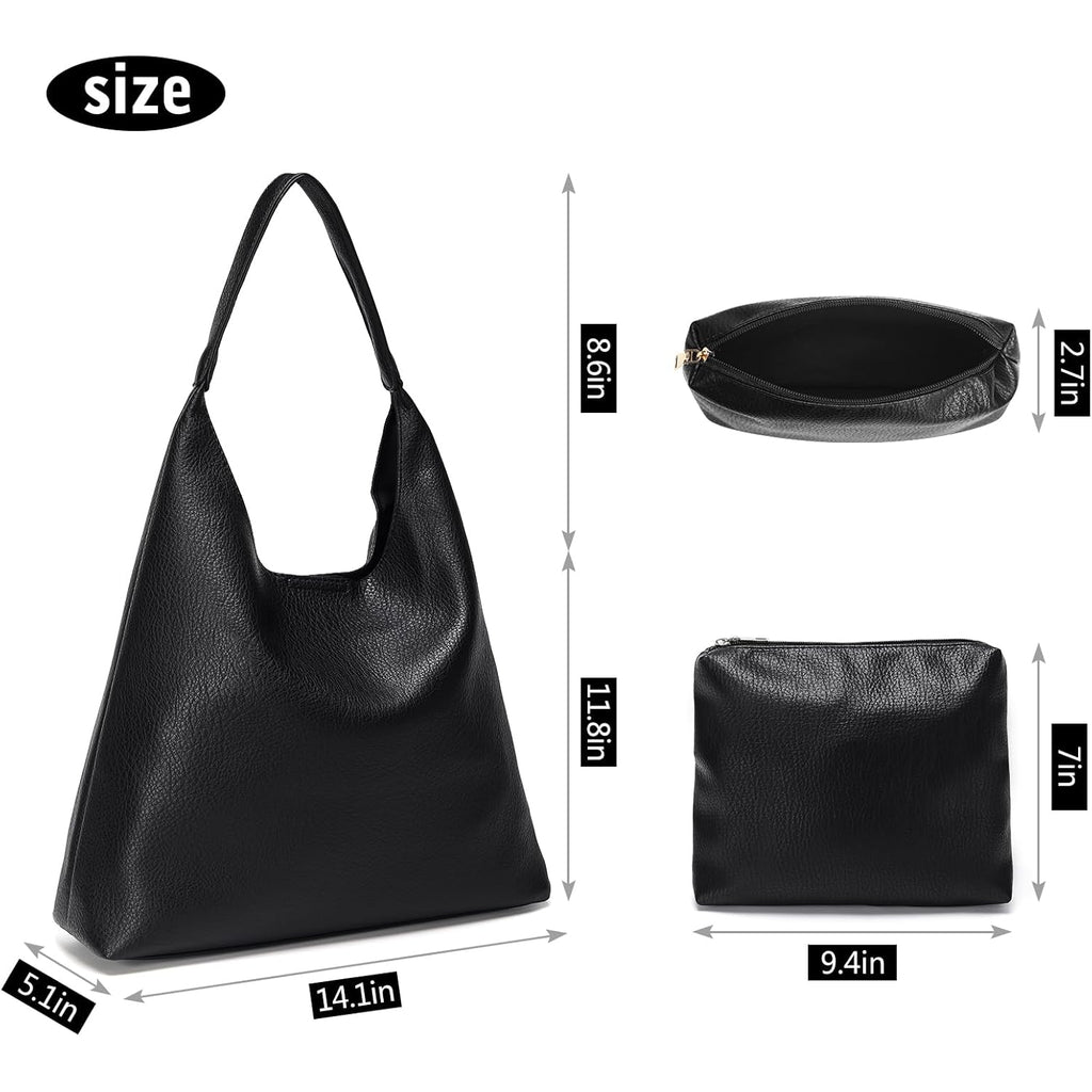 Slouchy Hobo Bags for Women Made of Genuine Leather Soft Shoulder Handbags Perfect for Work Travel and School