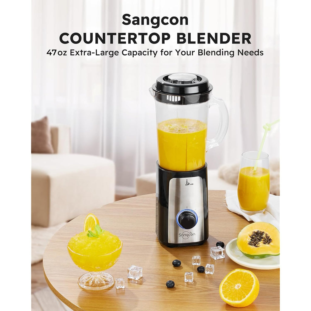Sangcon Blenders For Kitchen, 5-In-1 Food Processor Combo For Smoothies Set | Bpa-Free 47Oz Pitcher, 2.5-Cup Bowl, 18/11Oz Cups, 3 Blades; Housewives Prep Shakes, Meat, Sauces, Salsa, Coffee, Dry Spices