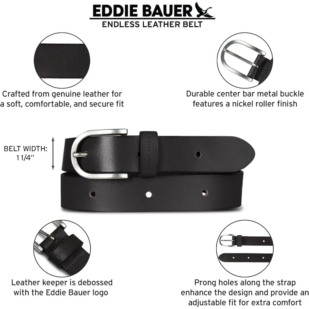 Eddie Bauer Women's Casual Leather Belts with Durable Metal Buckle
