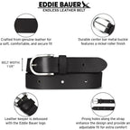 Eddie Bauer Women's Casual Leather Belts with Durable Metal Buckle