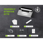 Bonsenkitchen Vacuum Sealer Machine, Stainless Steel Food Sealer Vacuum Sealers With 1 Roll & 5 Bags, 5 Food Vacuum Modes, Built-In Cutter & Bag Storage (Silver Black)