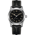 Hamilton Khaki Field Murph Automatic Men'S Watch, 42Mm Stainless Steel Case, Swiss Made, Black Dial Analog Wrist Watch For Men, 100M Waterproof, Sapphire Crystal, Cow Leather Strap