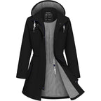 Rain Jacket Women Waterproof Long Lightweight Raincoat Hooded Windbreaker Outdoor Trench Coat S-3Xl