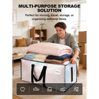 Supports 200Lbs Heavy Duty Moving Bags - Strong Zipper & Wrap-Around Handles - Water-Resistant Storage Totes, Durable Alternative To Moving Boxes - 8 Pack - Semi-Transparent