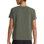 Reebok Women's Embroidery Hit Graphic Crewneck T-Shirt, Standard Fit, Lightweight Stretch Cotton Fabric Grit Green