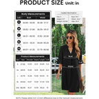 Wkior Shift Dress For Women V Neck Short Sleeves Solid Color Casual Flowy Summer Dresses(S-2Xl)