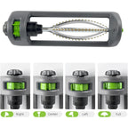 Lawn Sprinkler, Oscillating Sprinkler For Yard With 18 Hole Brass Nozzles, Watering For Lawn & Garden Covers Up To 3,600 Sq.Ft, Easy Adjust Range Control, Built-In Spray Jet Cleaning Needle (Gray)