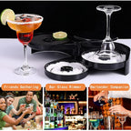1 Pack 3 Tier Bar Glass Rimmer for Margarita and Cocktail, Bartender Tool,Salt Box Spice Container