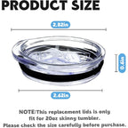 20oz Skinny Tumbler Replacement Lids 2 Pack,Spill Proof Splash Resistant Silicone Sliding Covers,Straw Friendly, BPA Free
