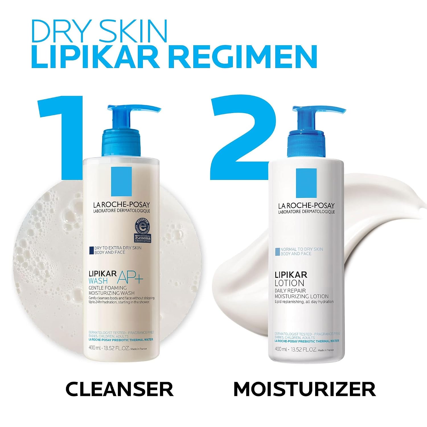 La Roche-Posay Lipikar Body Lotion Daily Repair Moisturizing Cream, Fragrance Free Body Moisturizer With Shea Butter, Body Lotion For Dry Skin, Moisturizing For Sensitive Skin