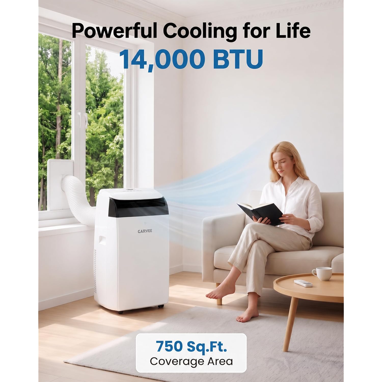 14,000 Btu Portable Air Conditioners, Cools Large Room Up To 700 Sq.Ft, 3-In-1 Ac Unit With Dehumidifier & Fan, Remote Control, Quiet Sleep Mode, Energy Efficient For Home Office Garage