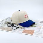 Embroidered Sports Baseball Cap with Love Heart, Two-Tone Adjustable Cotton Trucker Hat for Men Women Gifts Baseball Love Heart - Navy Blue