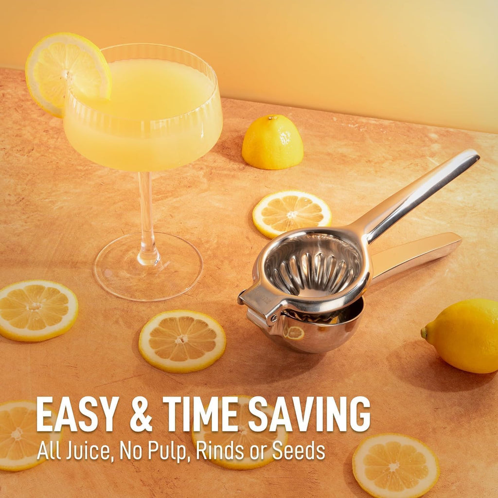 Lemon Squeezer Stainless Steel With Premium Quality Heavy Duty Solid Metal Squeezer Bowl - Large Manual Citrus Press Juicer And Lime Squeezer Stainless Steel - By Zulay Kitchen