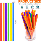 100Pcs Jumbo Smoothie Straws,(0.4" Diameter X8.3"Long) Colorful Disposable Plastic Large Wide-Mouthed Straw