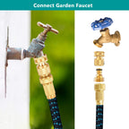 Finest+ Garden Hose Quick Connector, Solid Brass 3/4 Inch Thread Fitting No-Leak Water Hose Female And Male Easy Connect (6 Sets)