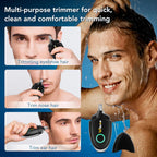 Winsea Ear and Nose Hair Trimmer for Men and Women – Travel Trimmer, High-Precision Nose Shaver, USB Rechargeable, Waterproof, Safe & Quiet Operation, Portable Ear Hair Remover Design (Black)