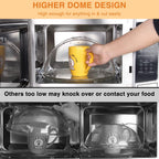 Flippable Microwave Splatter Cover,Microwave Cover for Food, Dish, Higher Microwave Plate Cover for Heating, Stay-Inside Splatter Guard for Microwave Oven, Innovative Lid-10.5 IN