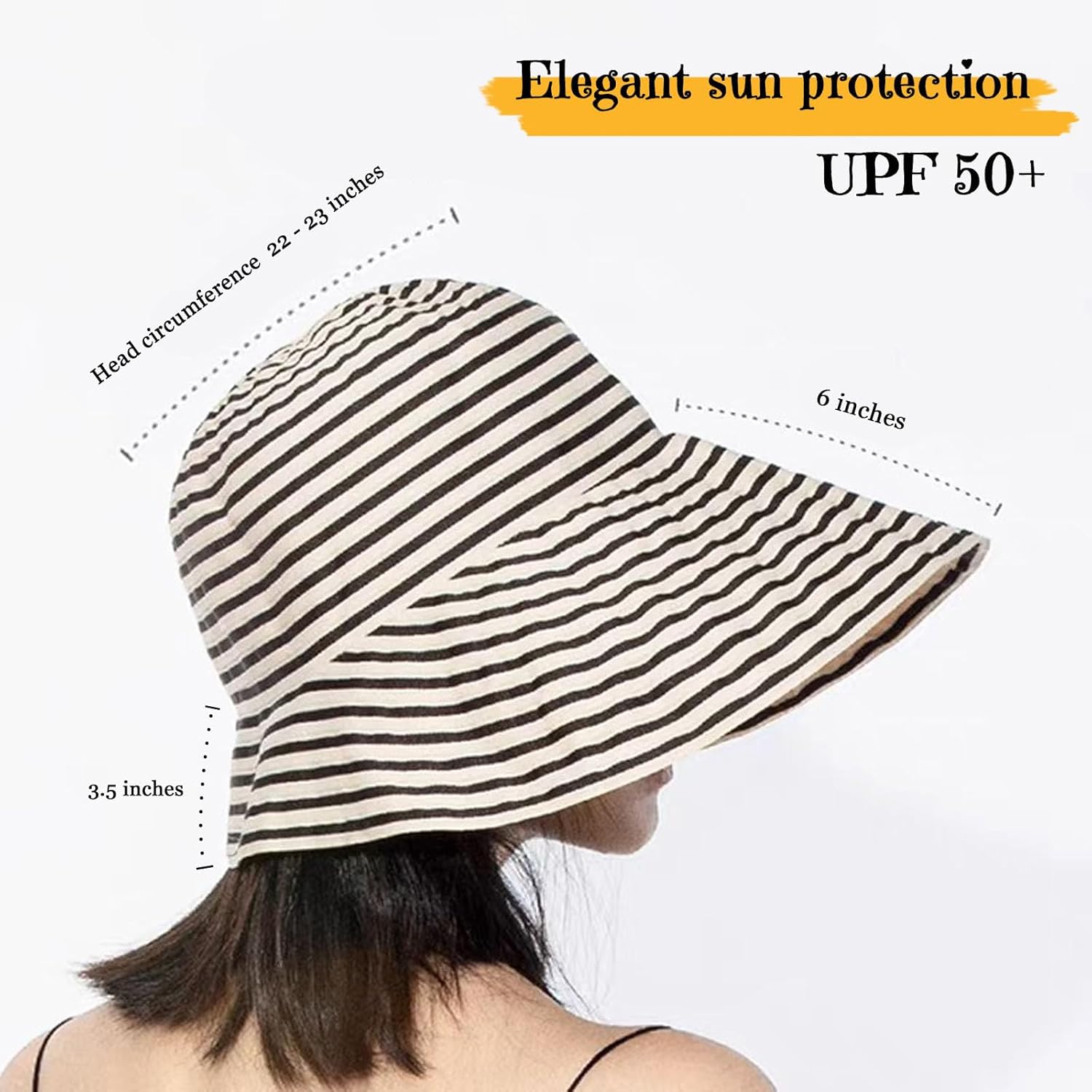 Kettle Brim Sun Hats for Women Lanai Hat Floppy Packable SPF UPF 50 UV Protection Beach Vacation Hat Striped