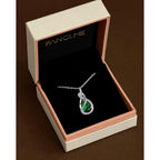 FANCIME TimelessTie Birthstone Necklace for Women White Gold Plated Sterling Silver Ribbon Design Jewelry Knot Pendant Fine Jewelry Gemstone Anniversary Birthday Graduation Mothers Day Gifts for Women Wife Mother Her