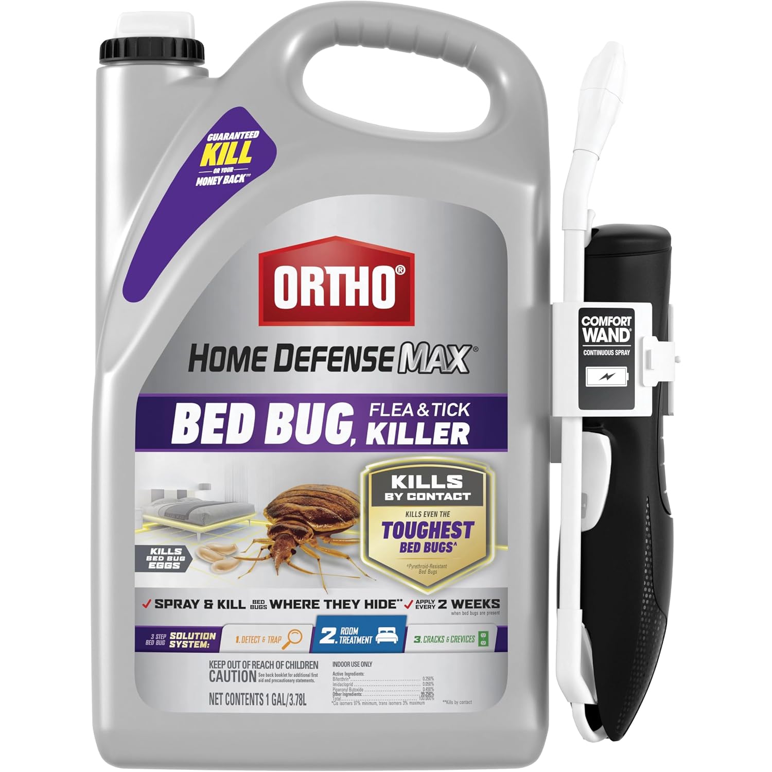 Ortho Home Defense Max Bed Bug, Flea & Tick Killer, 1 Gal. | Also Kills Bed Bug Eggs, Ready-To-Use, Indoor Pest Control Spray