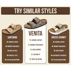 Project Cloud 100% Genuine Leather Flat Sandals For Women 2026 Cork Footbed Womens Sandals With Memory Foam And Arch Support Vacation Essentials Slides For Women Footwear (Venita)