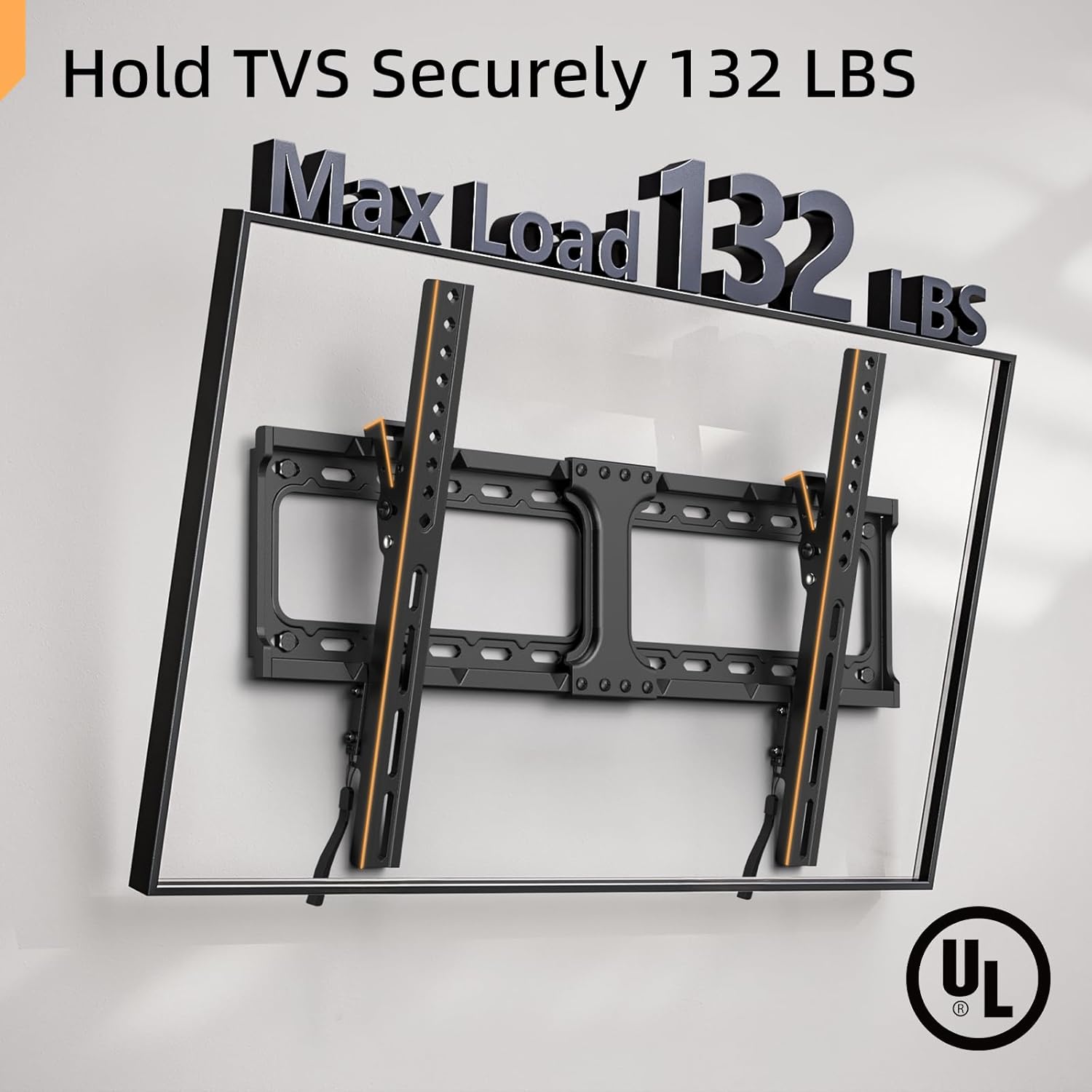 IWORKBOARD 55 65 75 85 inch Tilting TV Wall Mount for 32-90 '' TVs, Low Profile TV Mount Bracket, Safe Lock & Quick Release, Max VESA 600x400mm, 24 inch Studs,132 lbs, Fit Most 55+ 75+ 85+ 86 TVs